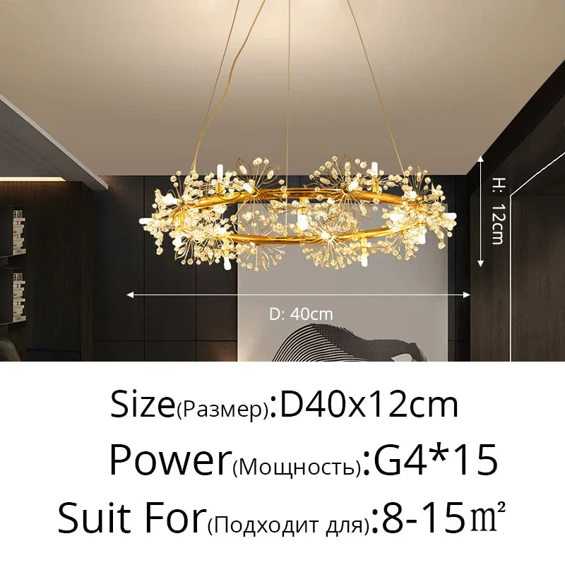DecorBites™ Dandelion Flower Chandelier: Modern LED Living Room Bedroom Indoor Decor Bouquet Lamps