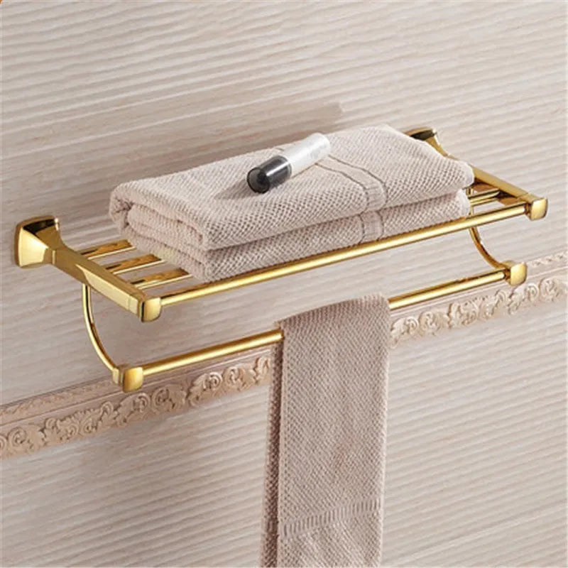 طقم اكسسوارات حمام ذهبي DecorBites™ للمناشف والورق والفرش والمزيد