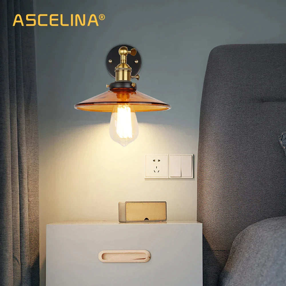 مصباح حائط زجاجي ياباني ريترو مودرن من DecorBites™ لإنارة المنزل