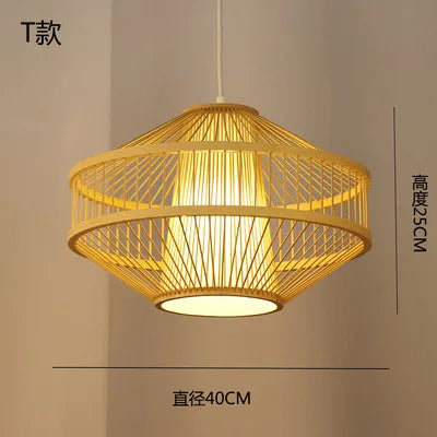 أضواء ثريا من الخيزران الياباني من DecorBites™ لغرفة النوم وغرفة المعيشة وغرفة الشاي ومصابيح زين