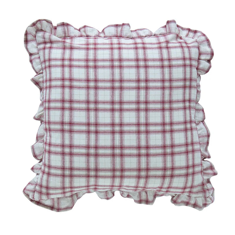 DecorBites™ Cotton Coffee Black Yellow Green Cushion Cover 45x45cm Fringed Skirt Home Decor