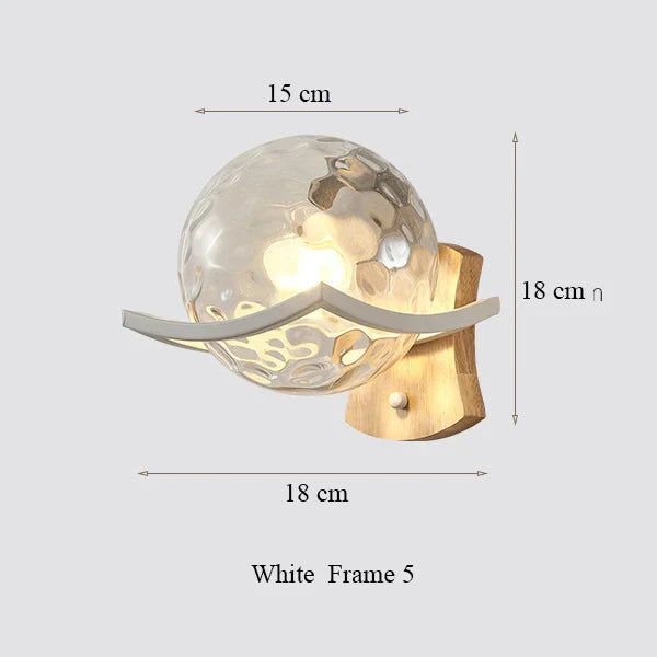 DecorBites™ مصباح حائط خشبي ياباني على شكل قمر - تصميم بسيط - إضاءة جدارية LED