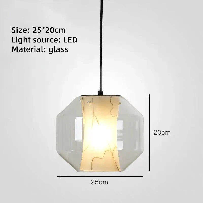 DecorBites™ Modern LED Glass Pendant Lights for Dining Hall, Restaurant, and Hotel Lighting