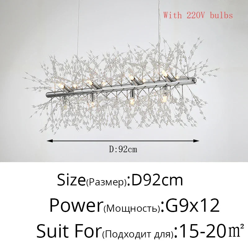 DecorBites™ Gold/Silver LED Crystal Chandelier for Home Living Dining Study Hall Bedroom