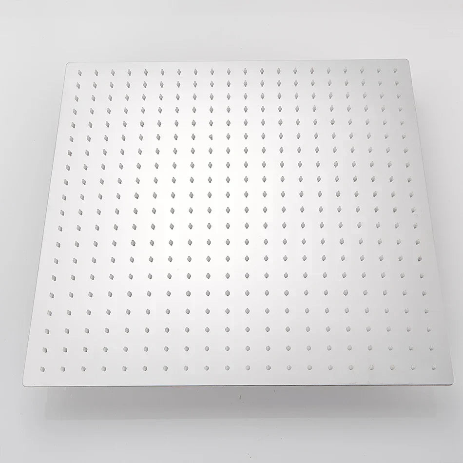 DecorBites™ 20 Inch Square Stainless Steel Rainfall Shower Head - Luxury Chrome Finish