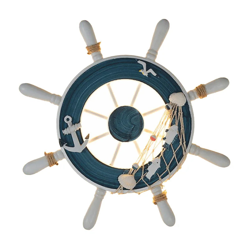 DecorBites™ مصباح حائط دفة سفينة LED للأطفال - ديكور البحر الأبيض المتوسط بطابع المحيط