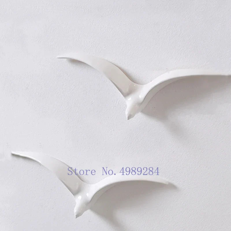 ديكور جداري على شكل طيور من السيراميك من DecorBites™ - طائر النورس الذهبي، أوزة برية، ديكور منزلي عصري