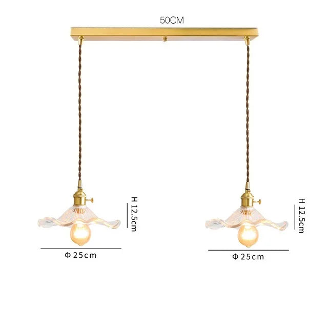 مصباح معلق DecorBites™ الزجاجي الأخضر: مصباح LED متدلي عصري لغرفة المعيشة والطعام