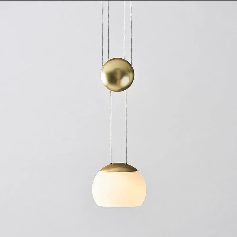 DecorBites™ مصباح معلق زجاجي LED حديث JOJO، ارتفاع قابل للتعديل، إضاءة ذهبية للطاولة الجانبية