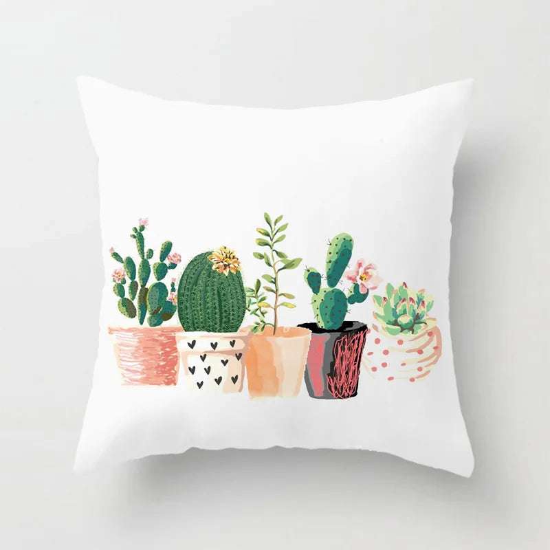 DecorBites™ Green Leaves Decorative Throw Pillowcase 45*45cm for Sofa Home Decor