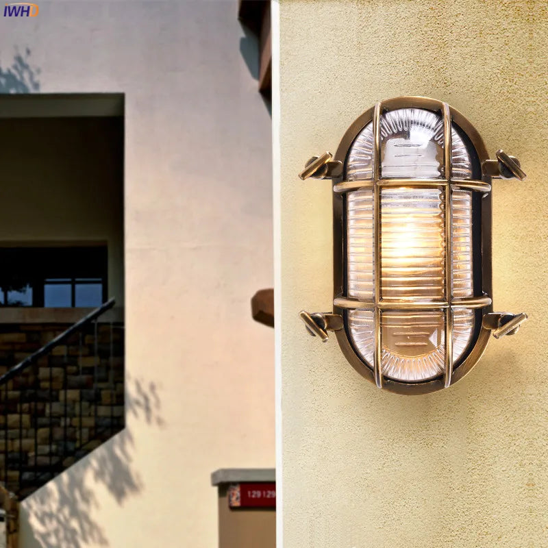 DecorBites™ مصباح حائط صناعي خارجي مقاوم للماء LED للفناء والحديقة والشرفة