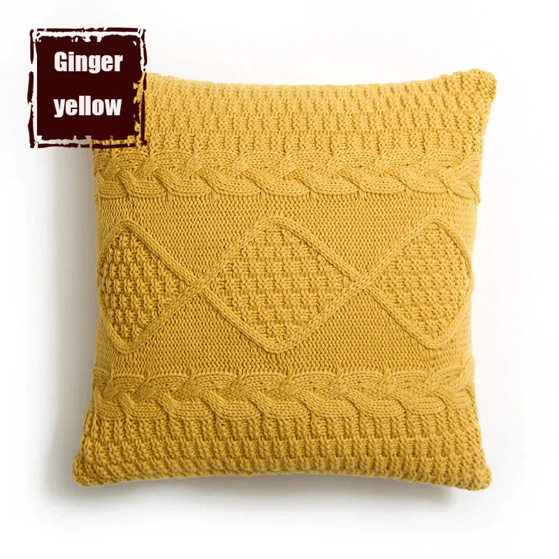 DecorBites™ Housse de Coussin en Tricot Losange : Housse de Coussin Décorative Super Douce pour la Maison