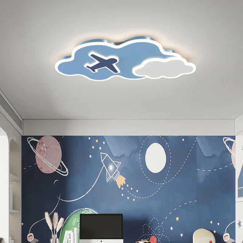 مصباح سقف DecorBites™ Kids Space Theme - بتصميم رائد فضاء وطائرة لغرفة النوم