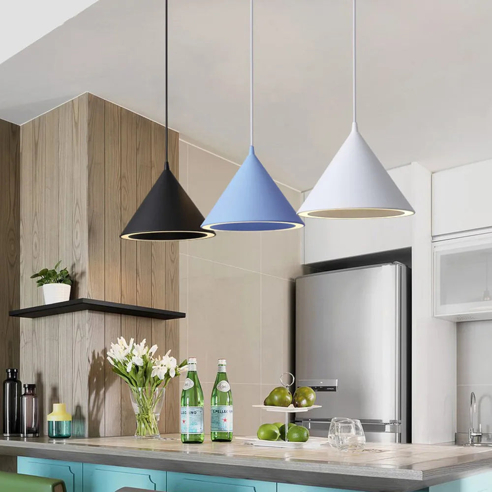 DecorBites™ Annular Cone Pendant Lamp: Minimalist Nordic Design for Living Room, Restaurant, Bar