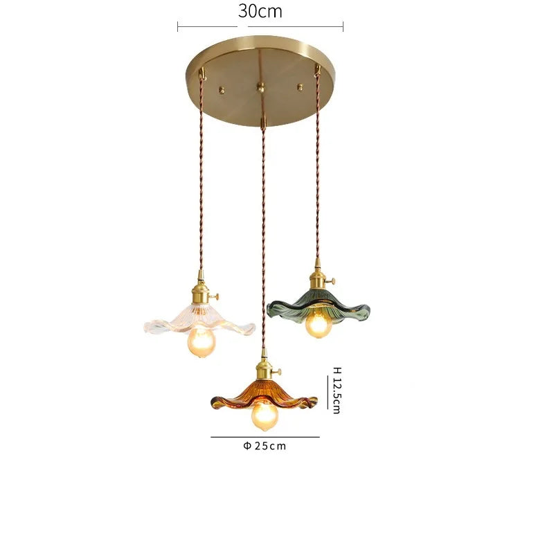 مصباح معلق DecorBites™ الزجاجي الأخضر: مصباح LED متدلي عصري لغرفة المعيشة والطعام