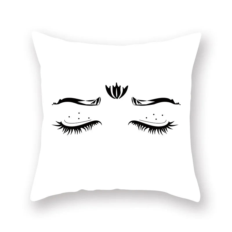 DecorBites™ Black Geometric Cushion Cover | Decorative Sofa Pillow Cases | Living room Throw Home Decor