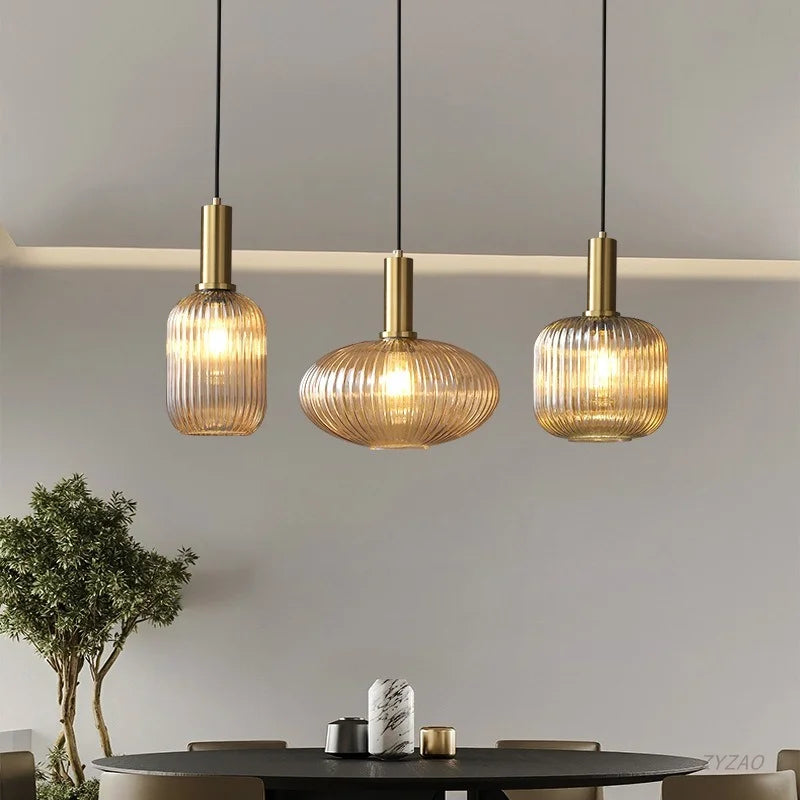 DecorBites™ مصابيح قلادة زجاجية: مصباح تعليق للمطبخ وغرفة النوم بتصميم نورديك