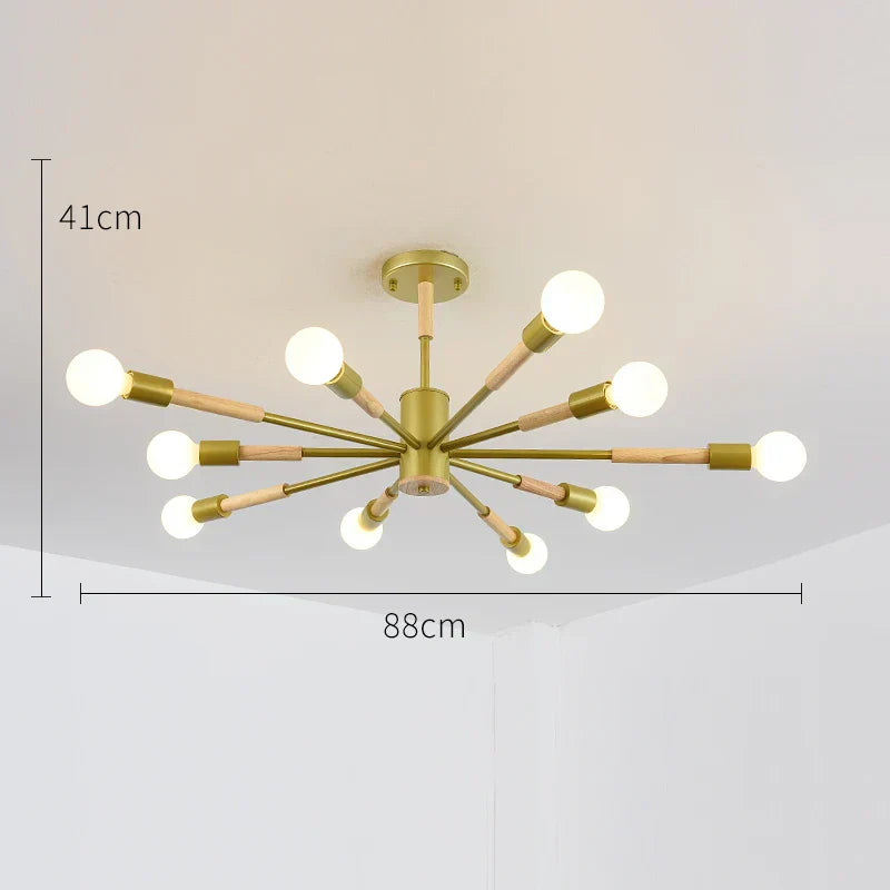 DecorBites™ LED Wooden Ceiling Lights w/ E27 Bulb for Modern Livingroom & Bedroom