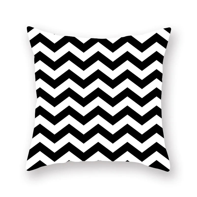 DecorBites™ Black Geometric Cushion Cover | Decorative Sofa Pillow Cases | Living room Throw Home Decor