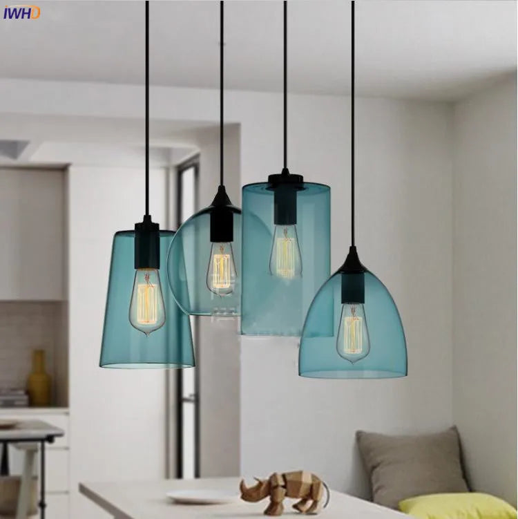 مصباح تعليق DecorBites™ الزجاجي بتقنية LED: إضاءة معلقة بتصميم نورديك عصري للمنزل أو المقهى أو البار