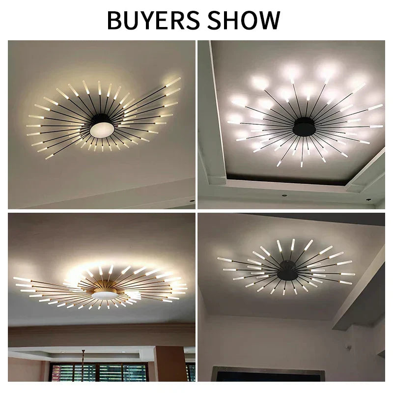 وحدة إضاءة سقف LED أكريليك DecorBites™ لغرفة النوم والردهة وغرفة المعيشة وغرف الأطفال، تصميم عصري لامع