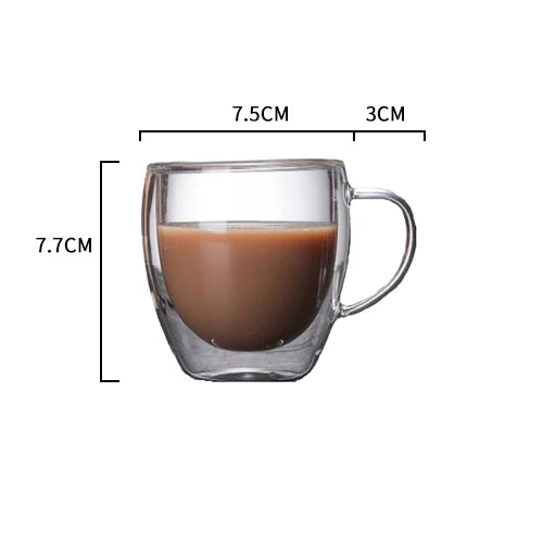 DecorBites™ Double-Walled Transparent Glass Cup - Versatile Drinkware for Any Occasion