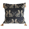 DecorBites™ Leopard Cheetah Print Fringed Cushion Cover in Dark Green, Burgundy, Black