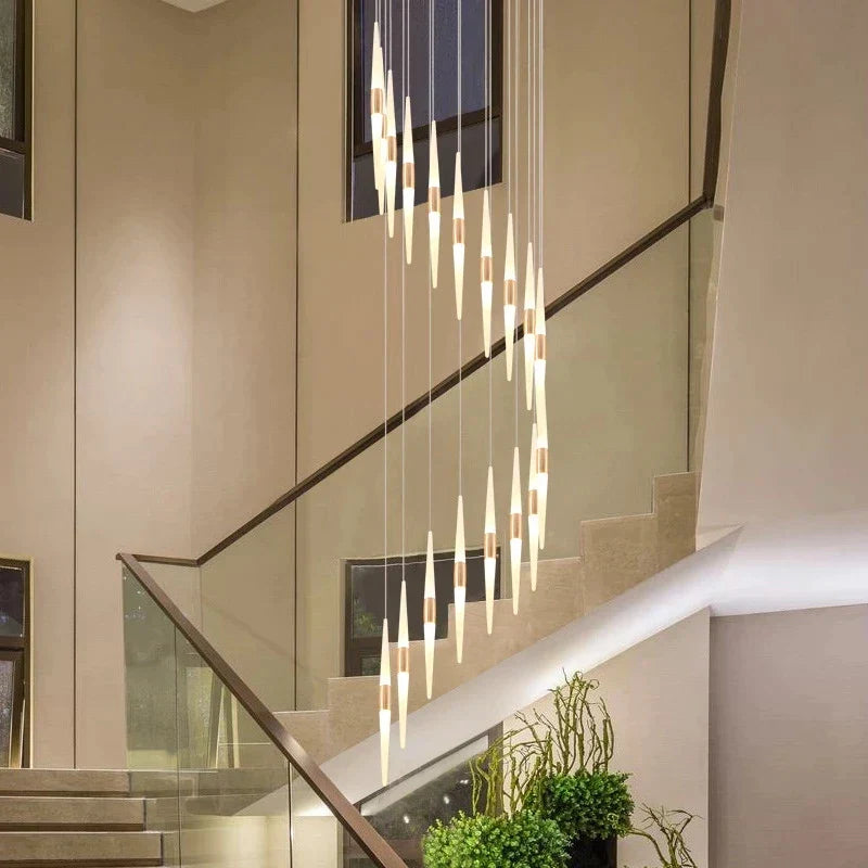 ثريا LED من DecorBites™: إضاءة سقف مذهلة لغرفة المعيشة وغرفة النوم والمطبخ، تصميم معلّق طويل