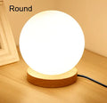 DecorBites™ Glass Ball LED Table Lamp Wooden Round Desk Night Light