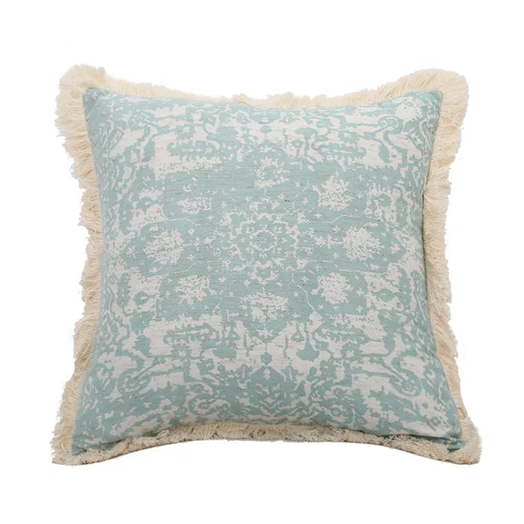 DecorBites™ Green Tassel Pillow Cover 45x45cm/30x50cm Cotton Linen for Home Decor
