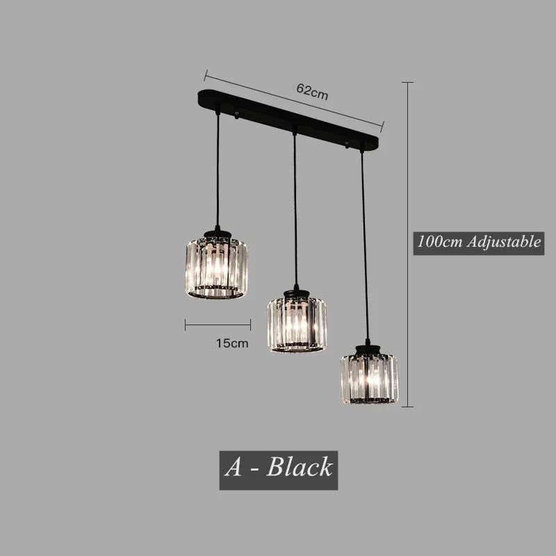 DecorBites™ Crystal LED Pendant Chandelier for Dining Living Room Decor