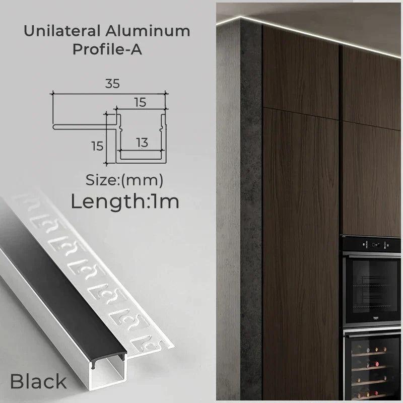 DecorBites™ 1M Frameless Embedded LED Aluminum Profile for Linear Strip Lights
