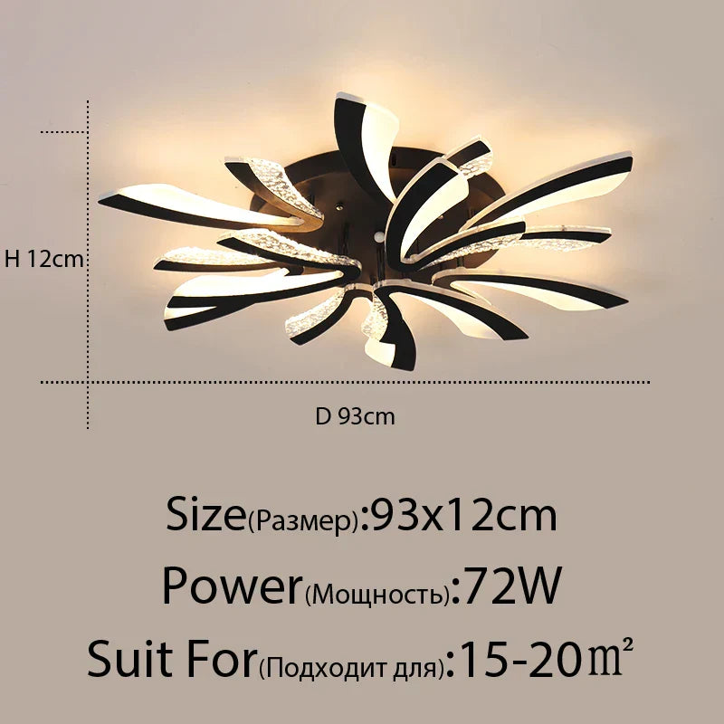 ثريا سقف LED DecorBites™ لغرفة المعيشة وغرفة النوم وغرفة الطعام وغرفة الدراسة (أبيض/أسود)