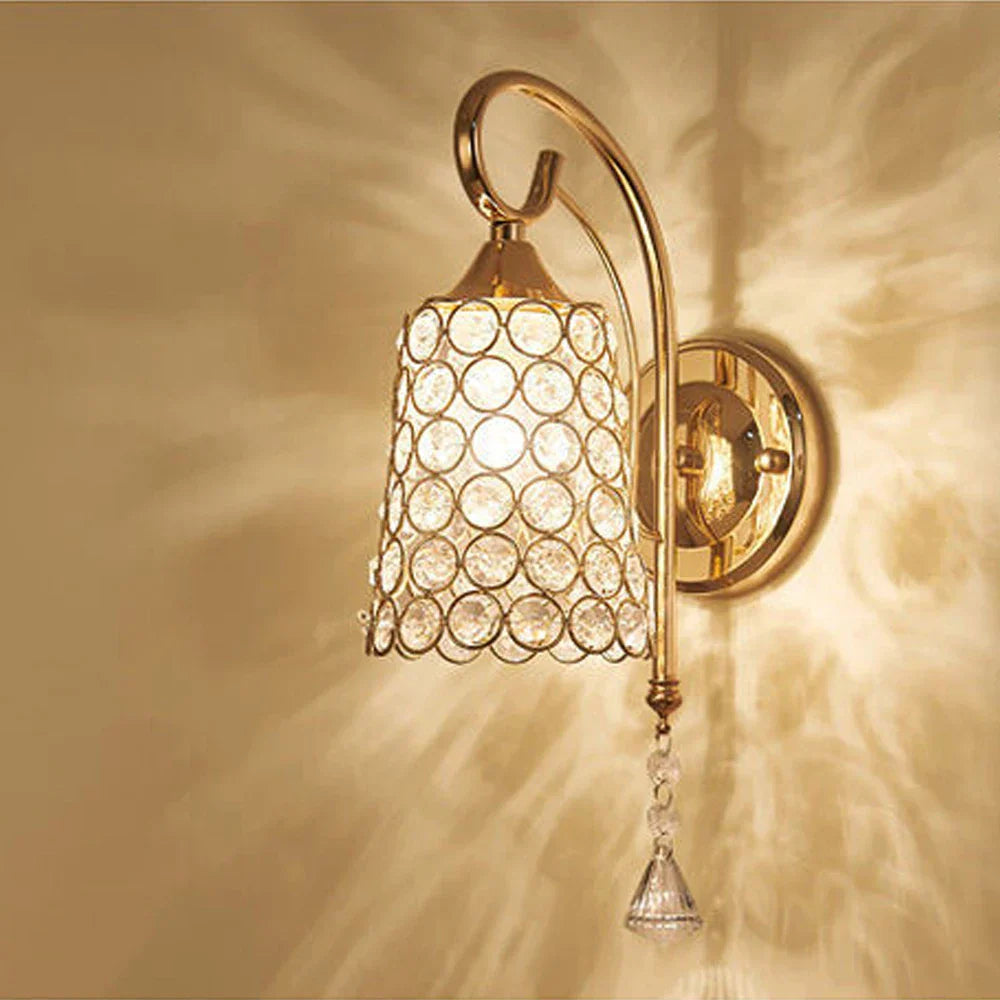 DecorBites™ Crystal Wall Sconce: Modern Bedside Wall Lamp for Home Decor