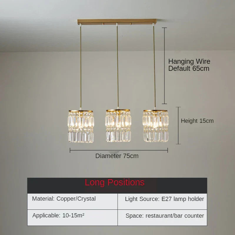 ثريا LED نحاسية كريستالية من DecorBites™ مصباح سقف فاخر حديث