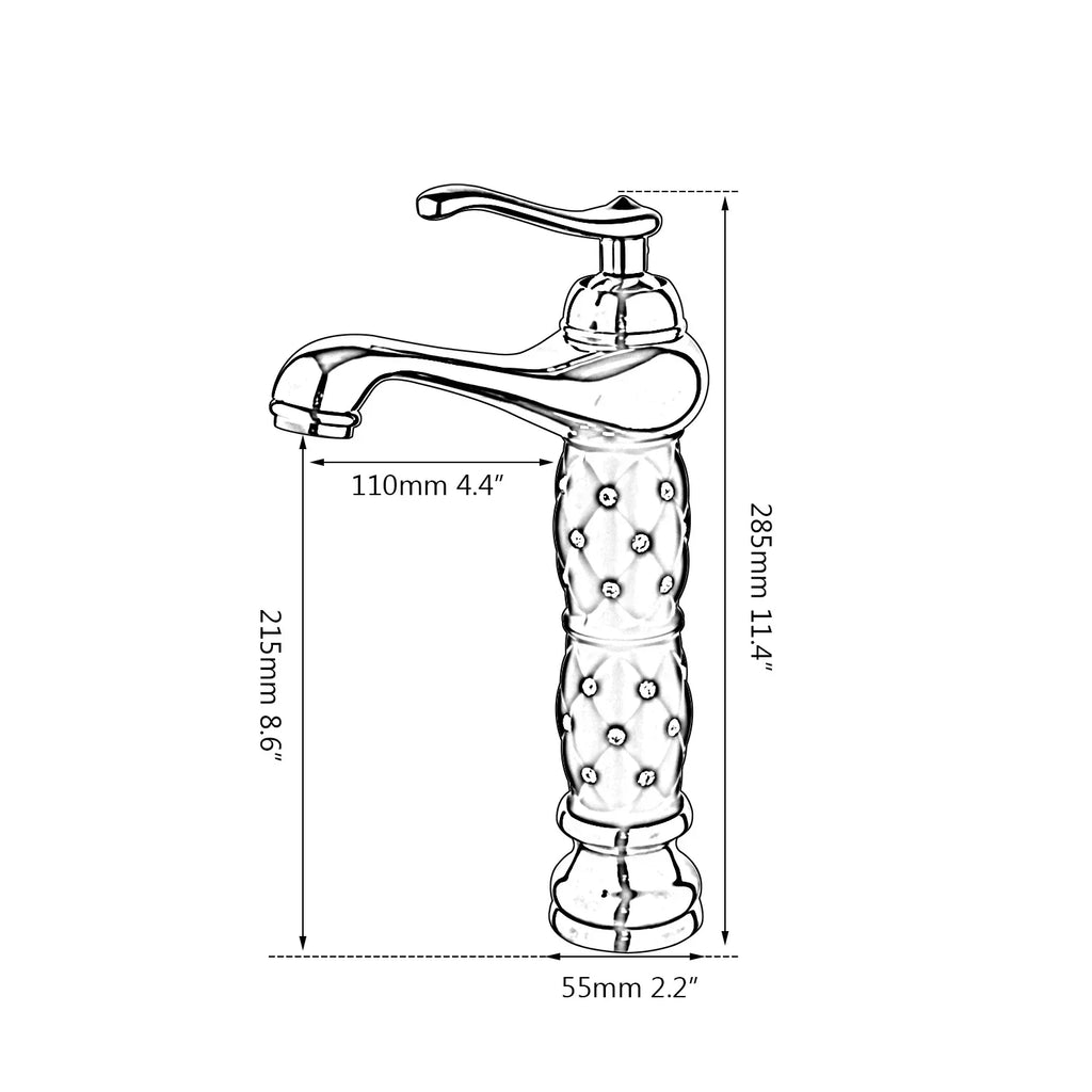 DecorBites™ Golden Plated Bathroom Basin Faucet High Short Style Single Handle Sink Mixer Tap
