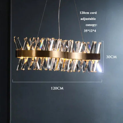 ثريا LED ذهبية كريستالية من DecorBites™ لغرفة الطعام
