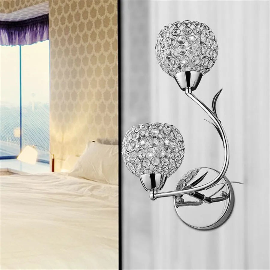 DecorBites™ Crystal Wall Sconce: Retro Luxury for Living Room, Balcony, or Aisle Lighting