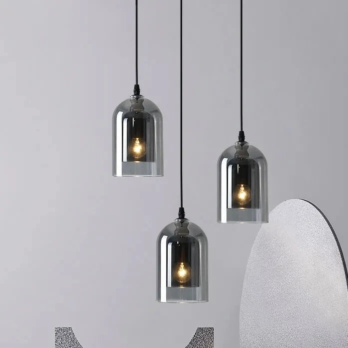 Nordic Smoky Gray Glass Pendant Light