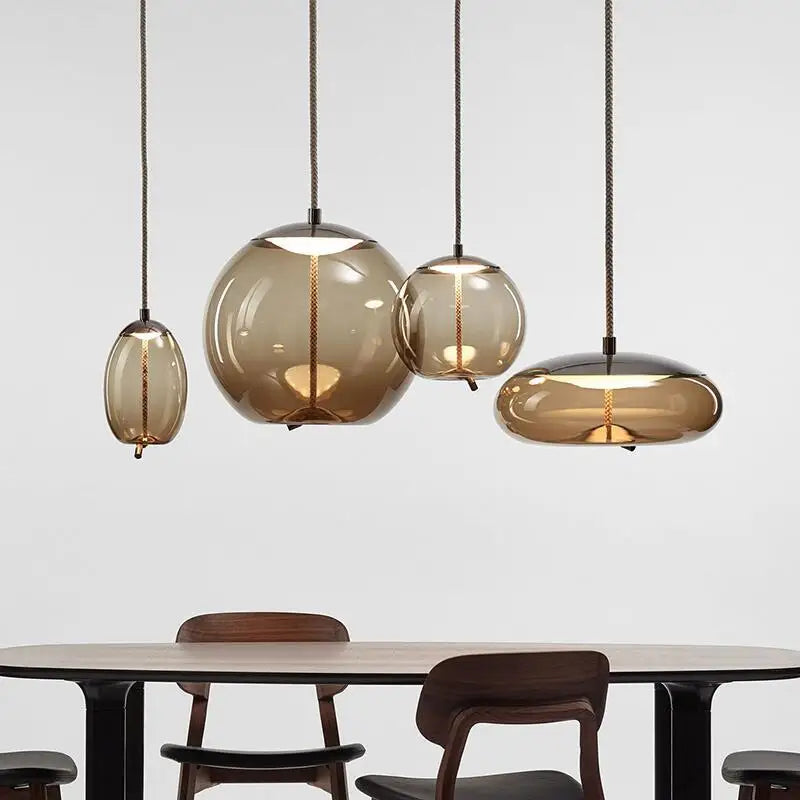مصابيح تعليق على شكل عقدة من حبل القنب من DecorBites™ - مصباح زجاجي معلق