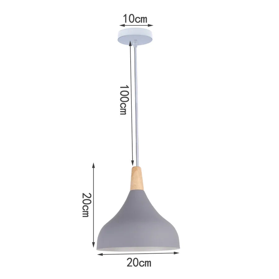 DecorBites™ Industrial Gray Pendant Light with LED for Living Room, Foyer - Modern Luminaire