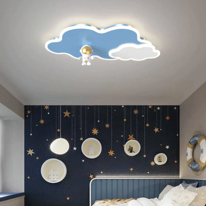 مصباح سقف DecorBites™ Kids Space Theme - بتصميم رائد فضاء وطائرة لغرفة النوم