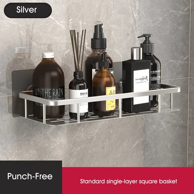DecorBites™ Bathroom Corner Shelves Suction Cup Storage Rack Shower & Kitchen Organizer