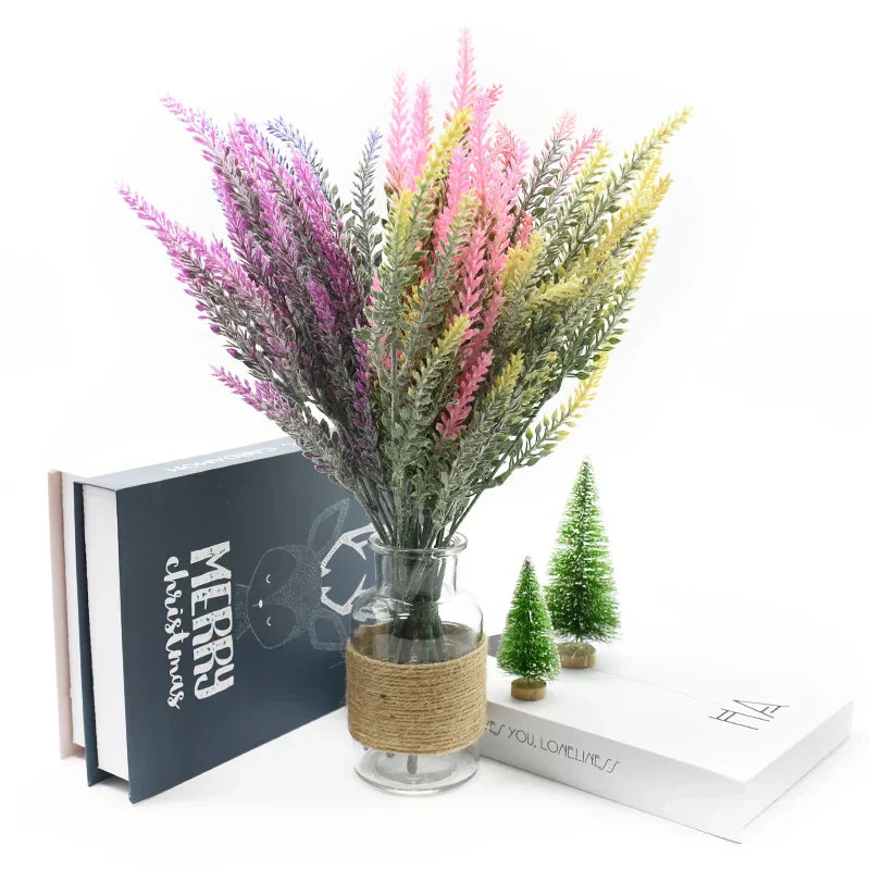 DecorBites™ مزهرية لافندر: أزهار صناعية لتزيين المنزل، أصيص زهور مزخرف لحفلات الزفاف