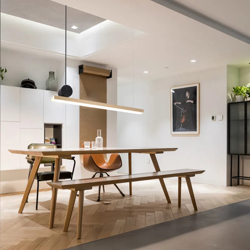 مصباح تعليق ذهبي خطي LED من DecorBites™ للجزيرة، المطاعم، البارات - بتصميم نورديك