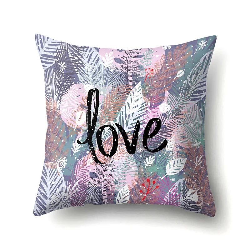 DecorBites™ Green Tropical Leaves Pillow Cover - Four Season Landscape Decor