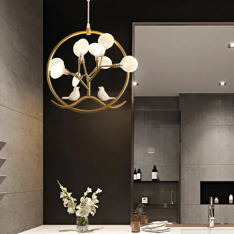 ثريا كرة زجاجية ذهبية DecorBites™ بتصميم إسكندنافي للمنزل وغرفة الطعام والمطبخ والمطعم والردهة