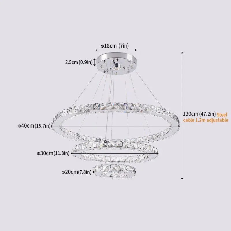 DecorBites™ Crystal Triangle Chandelier: Modern K9 Pendant Light for Living & Dining Room
