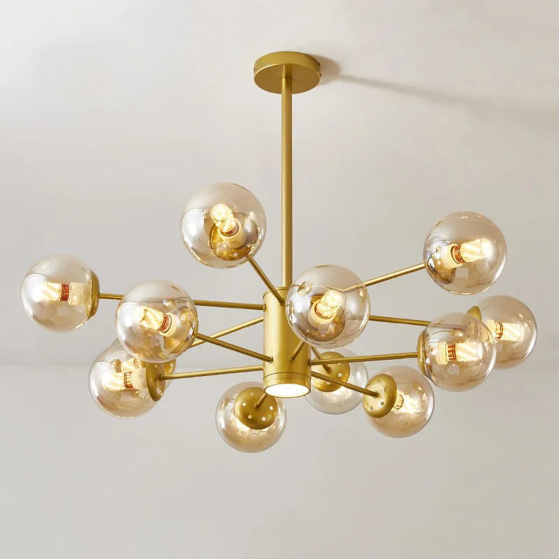 ثريا LED ذهبية بتصميم فرع من DecorBites™ لديكور غرف المعيشة العصرية