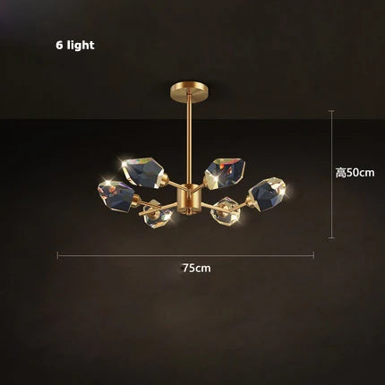 DecorBites™ Crystal Copper Round Chandelier: Elegant LED Suspension Lamp for Dinning Room